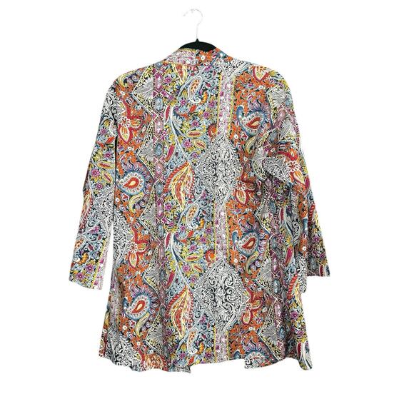 Colorful Floral Open Kimono Women Size Small Paisley Print Boho Vintage Style - Picture 5 of 7